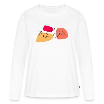 Crabe en art linéaire avec fond coloré - T-shirt manches longues Premium bio Femme - blanc - Devant - Julia (174cm)