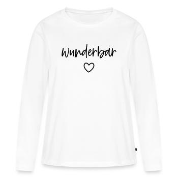 wunderbar Herz - Frauen Premium Bio Langarmshirt - Weiß - Vorne - Julia (174cm)