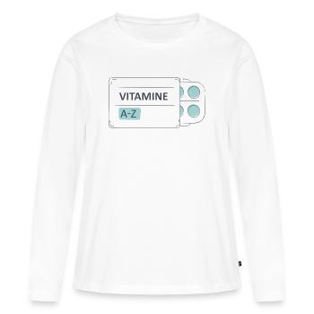 Medikamente Pillen Tabletten Packung - Frauen Premium Bio Langarmshirt - Weiß - Vorne - Julia (174cm)