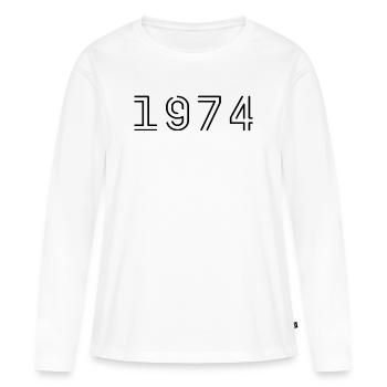 1974 Retro 1974 Cadeau 1974 Vintage 1974 - T-shirt manches longues Premium bio Femme - blanc - Devant - Julia (174cm)