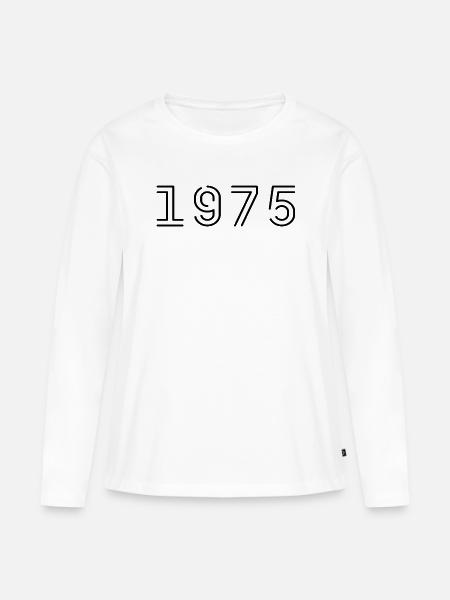 1975 Retro 1975 Lahja 1975 Vuosikerta 1975 - Premium luomulaatuinen naisten pitkähihainen paita - valkoinen