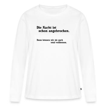 La nuit est tombée - T-shirt manches longues Premium bio Femme - blanc - Devant - Julia (174cm)