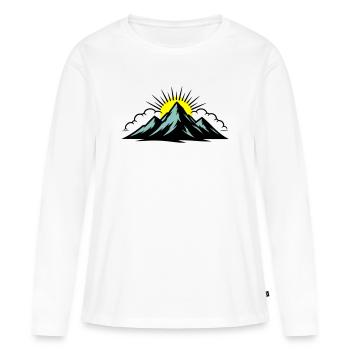Montagnes Nuages Sommets - T-shirt manches longues Premium bio Femme - blanc - Devant - Julia (174cm)
