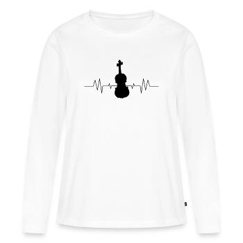 Violon Violon - T-shirt manches longues Premium bio Femme - blanc - Devant - Julia (174cm)