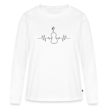 Violon Violon - T-shirt manches longues Premium bio Femme - blanc - Devant - Julia (174cm)