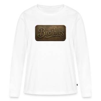 Brothers Bronze Relief Plaque - Women's Premium Organic Long Sleeve Shirt - white - Front - Julia (174cm)