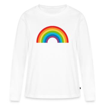 Arc-en-ciel - T-shirt manches longues Premium bio Femme - blanc - Devant - Julia (174cm)