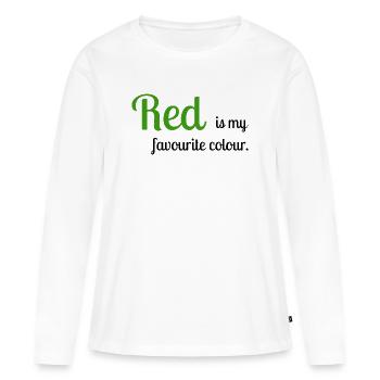 Rot - Frauen Premium Bio Langarmshirt - Weiß - Vorne - Julia (174cm)
