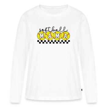 Journée de jeu de Softball Mama - T-shirt manches longues Premium bio Femme - blanc - Devant - Julia (174cm)