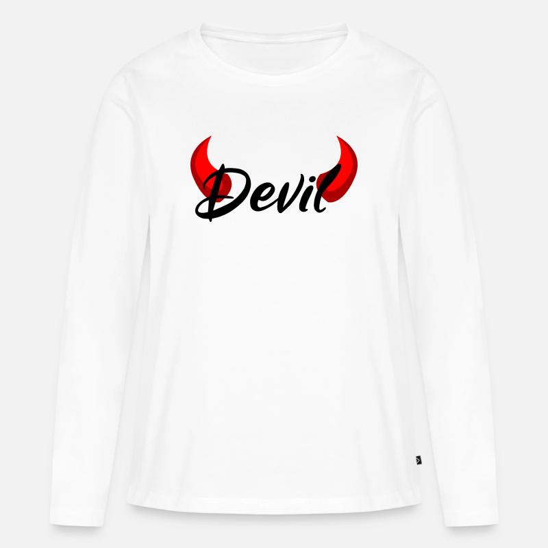 Ich bin ein Teufel - Devil - Frauen Premium Bio Langarmshirt - Weiß