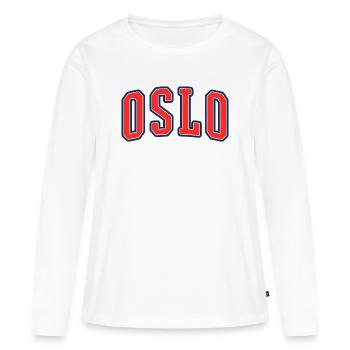 Oslo - T-shirt manches longues Premium bio Femme - blanc - Devant - Julia (174cm)