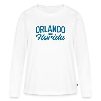 Orlando Florida Script Stil - Frauen Premium Bio Langarmshirt - Weiß - Vorne - Julia (174cm)