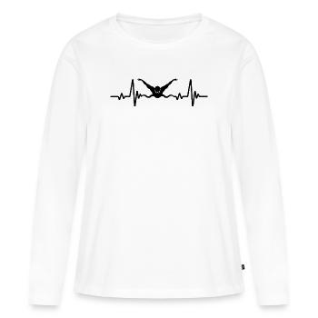 Nageurs battements de coeur nage - T-shirt manches longues Premium bio Femme - blanc - Devant - Julia (174cm)