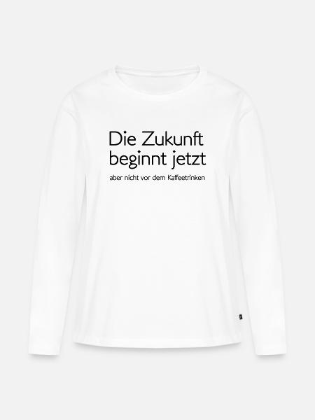Zukunft - Frauen Premium Bio Langarmshirt - Weiß