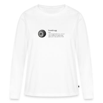 Scotch Egg Wörterbuch Kunst T-Shirt - Frauen Premium Bio Langarmshirt - Weiß - Vorne - Julia (174cm)