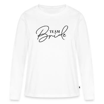 Accessoires pour la soirée de jeune fille de l’équipe Mariée - T-shirt manches longues Premium bio Femme - blanc - Devant - Julia (174cm)