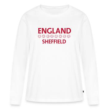 Art des blasons de Sheffield en Angleterre - T-shirt manches longues Premium bio Femme - blanc - Devant - Julia (174cm)