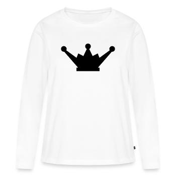 Couronne - T-shirt manches longues Premium bio Femme - blanc - Devant - Julia (174cm)