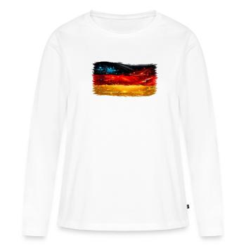 Tech Circuit Neon Fog Germany Flag - Women's Premium Organic Long Sleeve Shirt - white - Front - Julia (174cm)