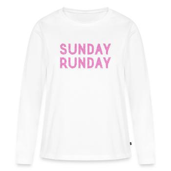 Course du dimanche - T-shirt manches longues Premium bio Femme - blanc - Devant - Julia (174cm)