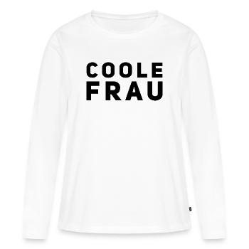 Cool woman - Women's Premium Organic Long Sleeve Shirt - white - Front - Julia (174cm)