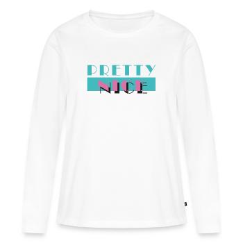 pretty nice - miami vice (sw) - T-shirt manches longues Premium bio Femme - blanc - Devant - Julia (174cm)