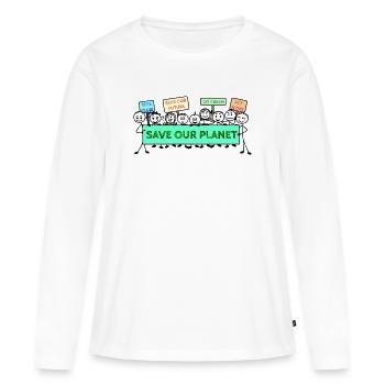 Protest logo climate change - Women's Premium Organic Long Sleeve Shirt - white - Front - Julia (174cm)