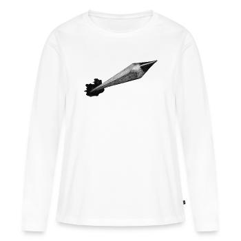 Crayon - T-shirt manches longues Premium bio Femme - blanc - Devant - Julia (174cm)