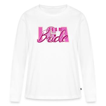 Équipe Mariée Enterrement de vie de garçon Devise des femmes - T-shirt manches longues Premium bio Femme - blanc - Devant - Julia (174cm)