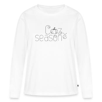 saison douillette - T-shirt manches longues Premium bio Femme - blanc - Devant - Julia (174cm)