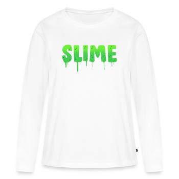Slime visqueux Slime - T-shirt manches longues Premium bio Femme - blanc - Devant - Julia (174cm)