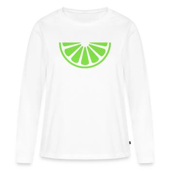 Tranche de citron vert - T-shirt manches longues Premium bio Femme - blanc - Devant - Julia (174cm)