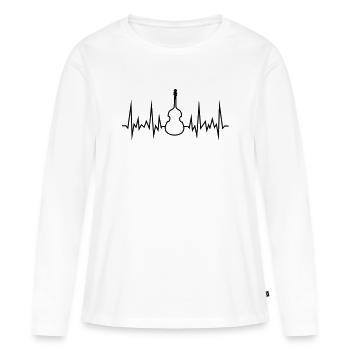 wave-bass - Frauen Premium Bio Langarmshirt - Weiß - Vorne - Julia (174cm)