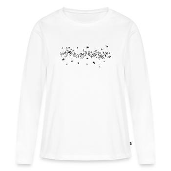 Notes de musique - T-shirt manches longues Premium bio Femme - blanc - Devant - Julia (174cm)