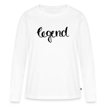 pose - T-shirt manches longues Premium bio Femme - blanc - Devant - Julia (174cm)