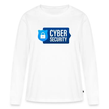 cyber security, ordinateur - T-shirt manches longues Premium bio Femme - blanc - Devant - Julia (174cm)