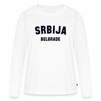 BELGRADE, Serbie, Serbie - T-shirt manches longues Premium bio Femme - blanc - Devant - Julia (174cm)