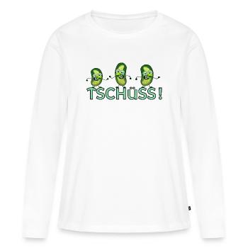 TSCHÜSS ABSCHIED GEWÜRZGURKEN - Frauen Premium Bio Langarmshirt - Weiß - Vorne - Julia (174cm)
