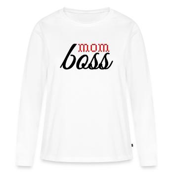 Lettrage d’amour sincère - T-shirt manches longues Premium bio Femme - blanc - Devant - Julia (174cm)