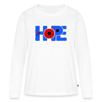 Hope Hoffnung - T-shirt manches longues Premium bio Femme - blanc - Devant - Julia (174cm)