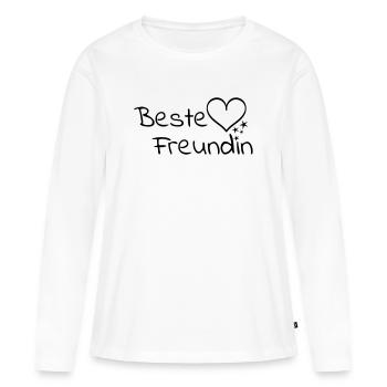 Meilleure amie - T-shirt manches longues Premium bio Femme - blanc - Devant - Julia (174cm)