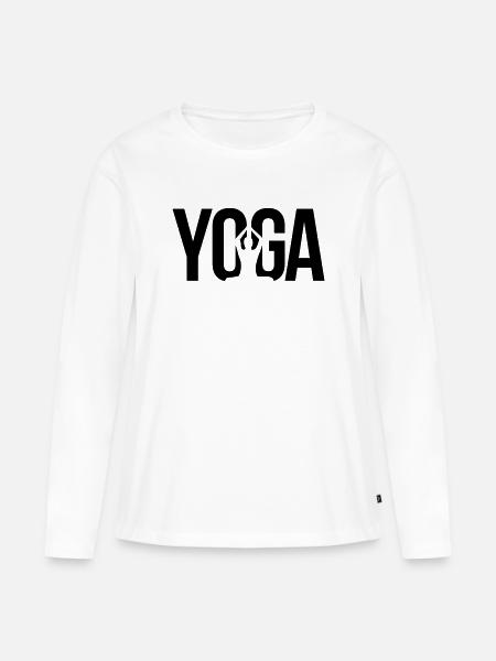 yoga - Frauen Premium Bio Langarmshirt - Weiß