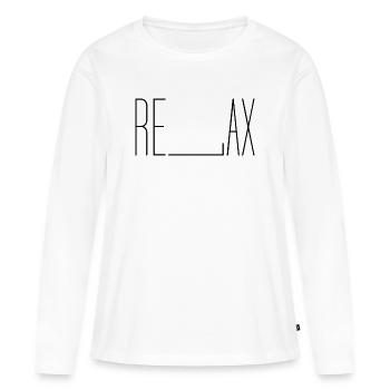 Se détendre - T-shirt manches longues Premium bio Femme - blanc - Devant - Julia (174cm)