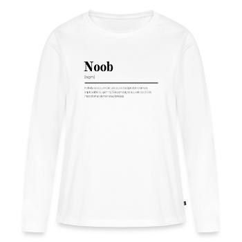 Définition humoristique du Noob' Gamer - T-shirt manches longues Premium bio Femme - blanc - Devant - Julia (174cm)