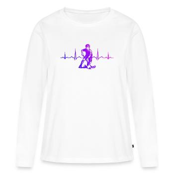 Conception vintage de floorball pour floorball - T-shirt manches longues Premium bio Femme - blanc - Devant - Julia (174cm)