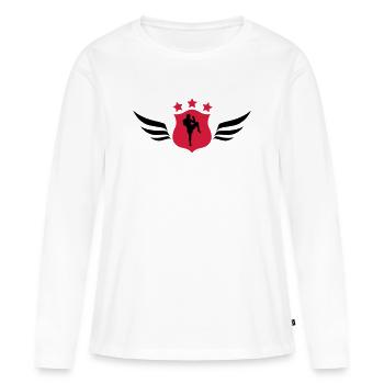 Kickboxing / Kick-Boxeur / Kick Boxing / - T-shirt manches longues Premium bio Femme - blanc - Devant - Julia (174cm)