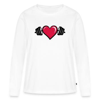 Liebhaber des Fitnessstudios - Frauen Premium Bio Langarmshirt - Weiß - Vorne - Julia (174cm)