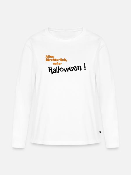 Halloween - Frauen Premium Bio Langarmshirt - Weiß