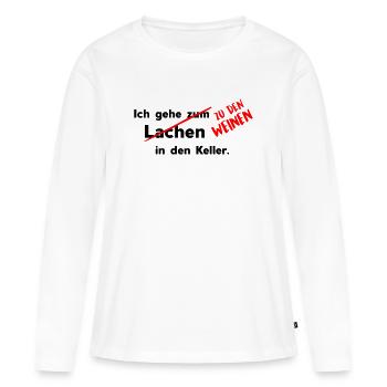 In den Keller - Frauen Premium Bio Langarmshirt - Weiß - Vorne - Julia (174cm)