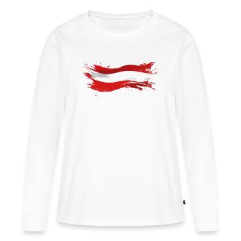 Autriche - T-shirt manches longues Premium bio Femme - blanc - Devant - Julia (174cm)